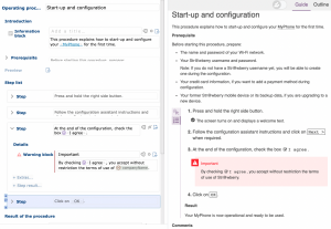 Editor and preview of a procedure - Dokiel